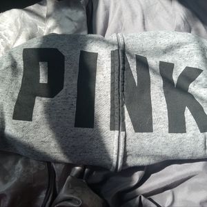 VICTORIA SECRET pink zip up super cool hoodie size large Gary 💗💗🩵